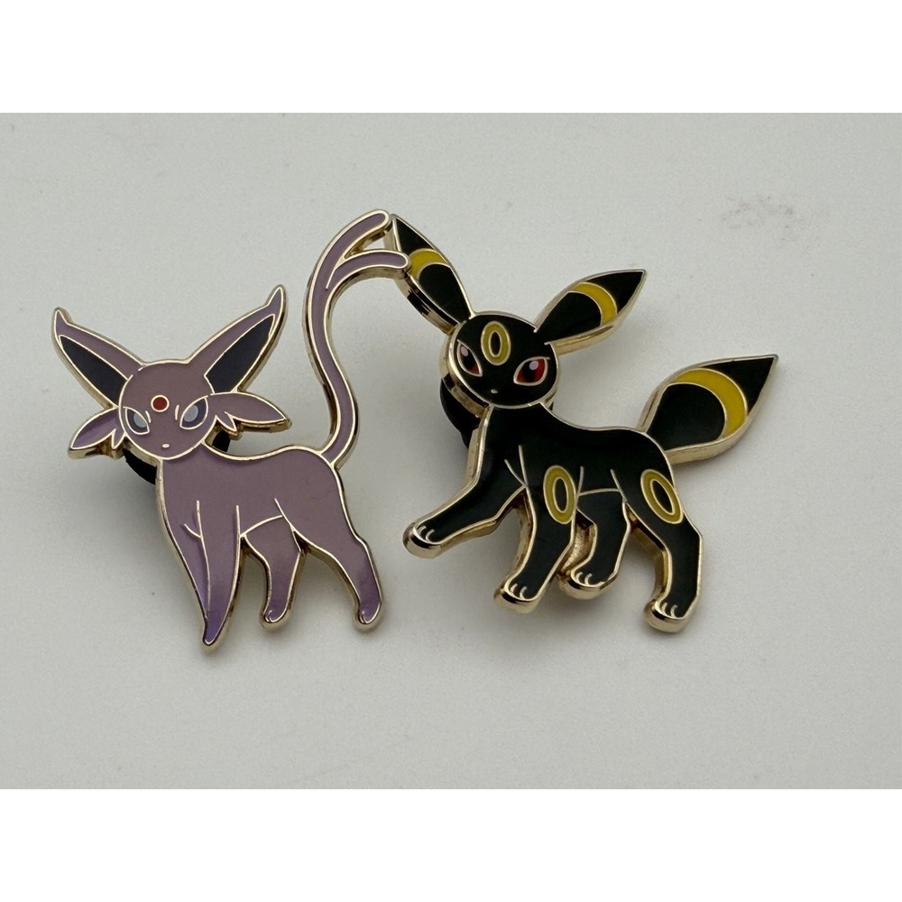 2 Official Pokemon TCG Enamel Pins - Espeon & Umbreon
